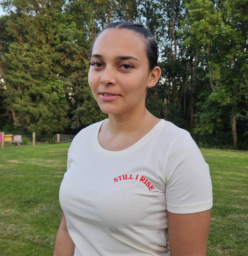 Embroidered summer T-shirts : 100% sustainable : STILL I RISE